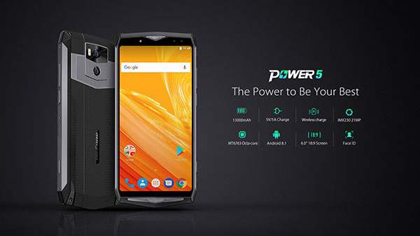 Ulefone Power 5: Επίσημα με οθόνη 6.0” FHD+, 6GB RAM, 4 κάμερες, Android Oreo και μπαταρία 13000mAh!