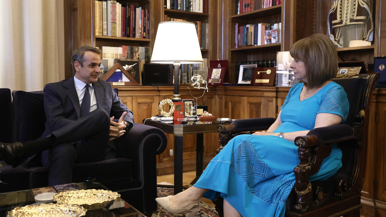Συνάντηση Μητσοτάκη με την Κατερίνα Σακελλαροπούλου 1